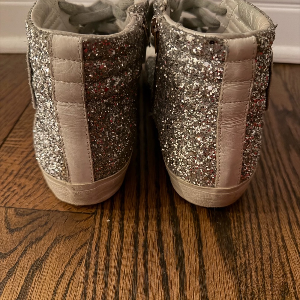 Golden Goose Silver Glitter High-Top Sneakers - Picture 4 of 6